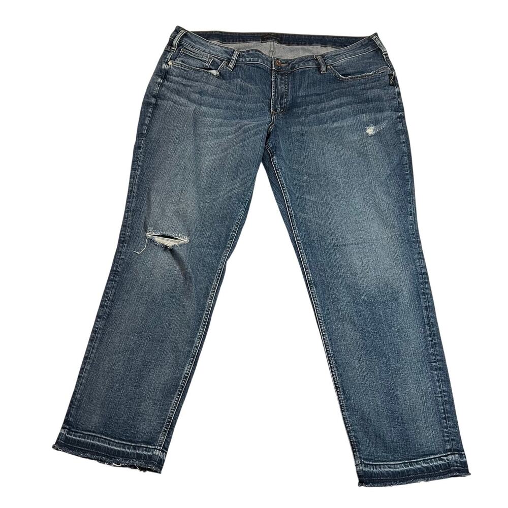 Silver Jeans Co. Boyfriend Jeans Size 20 High Rise Distressed Stretch Raw Hem